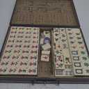 Cedilis Chinese Mahjong Game Set with 146 Large Tiles(1.4", Ivory), 2 Dice and Red Carrying Case for Chinese Style Game, Family Gathering
