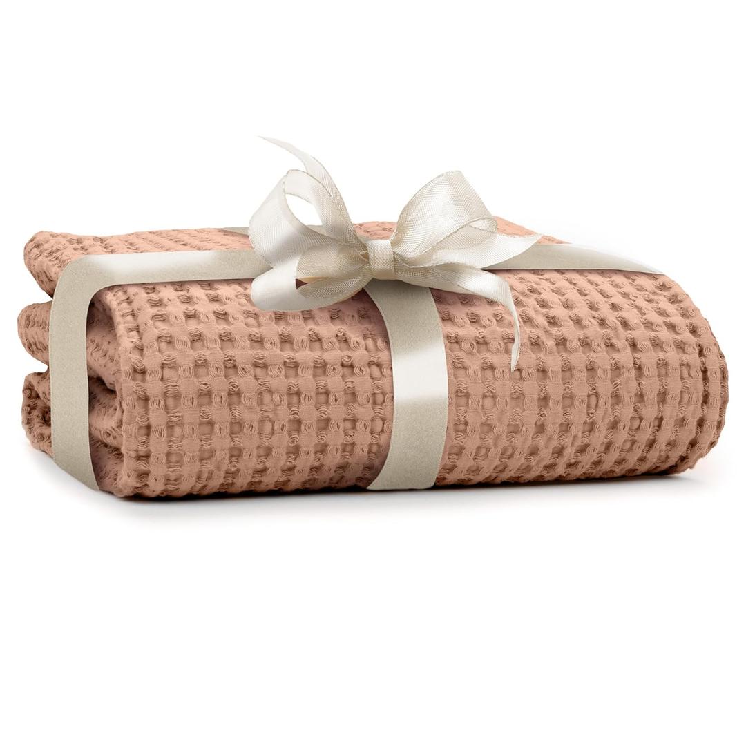 Simka Rose Waffle Baby Blanket Cotton Soft Breathable Swaddle for Nursery, Stroller & Crib Blanket - Receiving Blankets for Boys & Girls, Toddlers- Machine Washable (Clay)