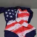 Zando UPF 50+ Long Sleeve Surfing Rash Guard Swimsuit - Womens One Piece Zip Floral Print Sports Bathing Suit for Beach Wear (12-14, 2 American Flag)