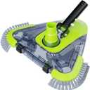 Upgrade Pool Vacuum Head with Wheels & Side Brushes, Universal Rotatable Hose Adapter,Weighted Triangular Shape, for Inground/Above Ground Swimming Pools,Sepetrel