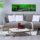 Canvas Wall Art Green sea New York Brooklyn bridge paintings Wall Art Black and White Stretched Wall Art for Bedroom Artwork Canvas Art Prints 12"x36" Wall Decor Painting Office Ready to Hang