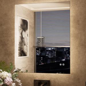 TETOTE 30 x 36 Inch LED Backlit Bathroom Mirror with Lights, 3Color White/Warm/Natural, Anti-Fog Lighted Mirror,Dimmable,Vanity Mirror,Wall Mounted