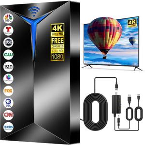 2026 Premium TV Antenna Indoor/Outdoor, 3200+ Miles Long Range for Local Channels, HDTV Antenna for Smart TV - Supports 8K 4K 1080P HD, Clear Reception, Easy Setup with 26ft Cable