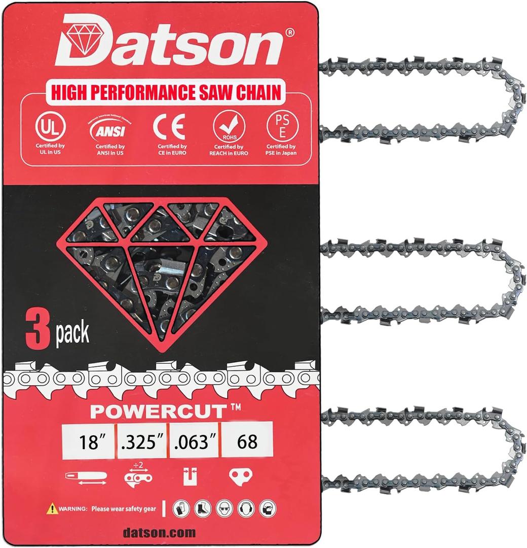 FOR Stihl Chainsaw Chain 26RS 68 for Stihl MS250, MS251, 3005 008 4717-36390050068, Replacement L68, V68,26RM3 68, .325'' Pitch, .063'' Gauge, 68 Drive Links (3 Chains)