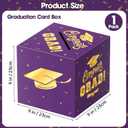 5 x Graduation Decorations 2026 Card Box, Purple Gold Congrats Grad Paper Gift Crad Boxes Holder for Class of 2026 Graduation Party Decoration Supplies Table Decor Favors Props Decor, 9 x 9 x 9 inches