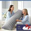 ZonLi Cooling Body Pillow for Adults, Long Adjustable Memory Foam Body Pillow, Firm Support for Side Sleeper, Washable Pillowcase, 20x54 Inch, Grey, Mothers Day Gifts for Mom