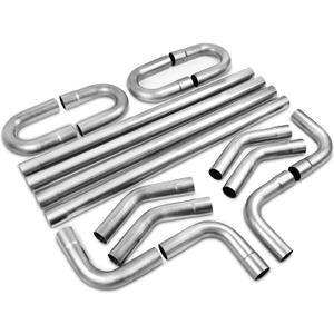 YOLANDO 2.5'' Inch T304 Stainless Steel Custom Exhaust Pipe Kit 16 Gauge Tubing Mandrel Bend Pipe Straight & U-Bend Universal 2 Packages