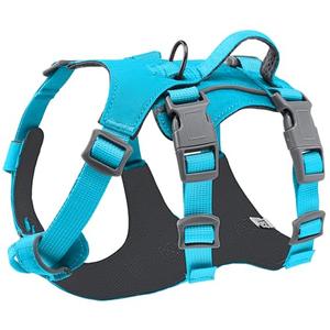 SlowTon No Pull Dog Harness - Lightweight Escape Proof Dog Harness with Handle, Adjustable Reflective Dog Vest Harness for Small Medium Large Dogs Easy Walking, Training, Hiking (Blue,M)