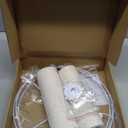 Large Lamp Shades Set of 2, Beige Drum Lampshades 13''Top X 13'' Bottom X 10'' High, Replacement Lamp Shades Natural Linen Hand Crafted for Table Lamps Floor Lamps Chandelier, Assembly Required