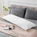 BEDELITE Body Pillow Cover with Zipper Closure, Super Soft and Cozy Fuzzy Fleece Pillowcase 20 x 54 Inches, Luxury Fluffy Plush Long Body Pillow Pillowcase for All Seasons(Bright White)