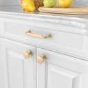 Amerdeco 10 Pack Brushed Brass Cabinet Knobs Single Hole Cabinet Pulls Round Kitchen Cabinet Knobs Drawer Knobs Dresser Knobs and Pulls for Bathroom Cabinets ZH0051