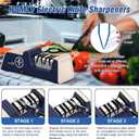 Homly Professional Electric Knife Sharpeners for Kitchen Knives with Diamond Abrasives and Precision Angle Guides, Multifunctional 3-Stage Slots, Applicable to Straight Knife and Ceramic Knife