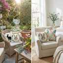 Easter Pillow Covers 18x18 Set of 4, Abstract Boho Throw Pillow Covers, 18x18 inch Happy Easter Bunny & Eggs Square Pillow Covers Throw Cushion Case Decoration for Sofa Bed Couch Outdoor (4PCS)