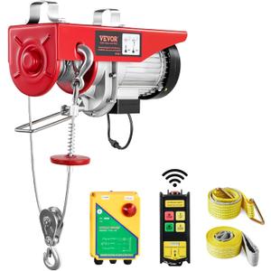 VEVOR 1320lbs Wireless Electric Hoist, 1150W 110V Electric Steel Wire Winch with Wireless Remote Control, 40ft Single Cable Lifting Height & Motor, for Garage Warehouse Factory