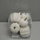 Fake Pumpkins, 8 Pcs White Artificial Pumpkins, Plastic Pumpkins for Thanksgiving Party Table Centerpiece Autumn Home Decoration-A