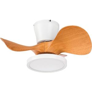 ocioc Quiet Ceiling Fan with LED Light 22 inch Large Air Volume Remote Control for Kitchen Bedroom Dining Room Patio (Oak)