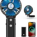 Portable Handheld Fan, 5200mAh Rechargeable Fan with Power Bank, Up to 20H Runtime, 180° Foldable Mini Fan, 3-Speed Strong Airflow Personal Fan for Travel, Concert, Cruise, Camping