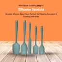 Silicone Spatula Set 5 Piece Kitchen Utensils, Heat Resistant to 445F, Sage Green, Non-Stick Cooking Magic! Durable Silicone Easy Clean Perfect for Flipping Pancakes & Cooking with Kids