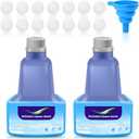 Replacement Bottle for Swiffer Wet Jet Mop, Refillable, 500 ML Leak-Proof HDPE Refillable Bottle, 17 FL OZ Solution Bottles with 14 Sealing Pads and 1 Folding Funnel, Empty Bottle