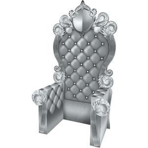 Beistle 3-D Prom Throne Prop  Silver Cardboard Chair Backdrop, Elegant Photo Booth Party Decoration for Galas, Birthday Parties, Dances, Special Ceremonies, and Special Events, 7' 1" x 3' 9"