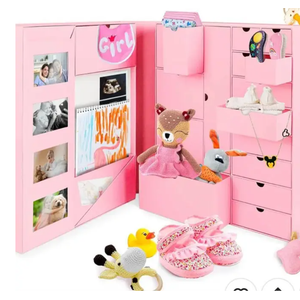 Baby Keepsake Box - Baby Memory Box - Baby Boy Girl Keepsake Box Tins Memory Box Pregnancy Baby Bubbs Storage Box Baby First Year Box Library Baby All-in-One Organizer