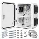Outdoor Electrical Box with Thermostat and Fan, Cold-Rolled Steel Plate, Aluminum Alloy Back Beam, One-Piece Ventilation Design, IP65 Waterproof, Wall/Pole Mounted. (15.7" x 11.8" x 7.9")