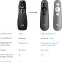 Logitech Wireless Presenter R400, USB-A PowerPoint Clicker with Laser Pointer, Wireless Presentation Clicker Remote