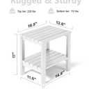 PASAMIC 2-Tier Adirondack Square Side Table, HDPE Outdoor End Tables, Weather Resistant Side Table for Patio, Backyard, Pool, Indoor Companion, Beach, Easy Maintenance