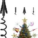 Christmas Tree Topper Holder -Universal Twist On Tree Topper Stabilizer Xmas Tree Topper Support Adjustable Secure Attachment for Star Angel Snowflake Ornaments Fit Most Christmas Trees & Topper Bases (Black)