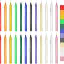 24pcs6.5inch Small Colored Candles,Chime,Spell,Unscented Traditional Shabbos, Candle Holder Rituals, Prayer, Meditation,Taper-Candles (Classic, 24)