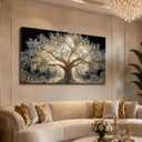 HANGYUEACE Modern Tree of Life Canvas Wall Art,Large luxury Painting Picture Wall Decor,Gold tree Print Artwork for Living Room Bedroom Office Home Decoration 20 x 40 inches