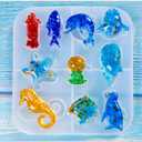 Ocean Sea Animal Silicone Mold Marine Organism Epoxy Resin Crafts Mold Ocean Theme Starfish Dophin Seahorse Fish Casting Mould for DIY Craft Jewelry Pendant Making