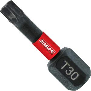 Diablo Torx Drive Bits with MaxTorque Zone for Maximum Performance - Optimized Tip, Laser Engraved Type and Size - 1/4" Hex, 1" Length, T30 Head, 25-Pack - DT301P25