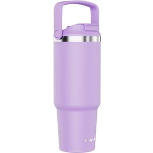Navigate 30 oz Tumbler with Handle and Straw Lid,Twist On Lid, Double Insulated Tumblers with Flip Straw and Top Handle, Insulated Water Bottle, Purple