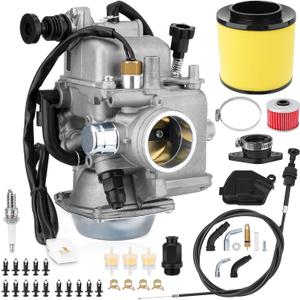 Carburetor Kit with Air Filter Oil Filter Choke Cable Valve Plunger Compatible with Honda 2000-2006 Rancher 350 TRX350FE TRX350FM TRX350TE TRX350TM Fourtrax 300 TRX300 TRX450 ATV 4 Wheeler Carburetor Kit with Air Filter Oil Filter Choke Cable Valve Plunger Compatible with Honda 2000-2006 Rancher 350 TRX350FE TRX350FM TRX350TE TRX350TM Fourtrax 300 TRX300 TRX450 ATV 4 Wheeler