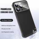 Losin Heat Dissipation Phone Case for iPhone 13 with Window Glass Camera Lens Protection Frameless Breathable Cooling Hollow Design Slim Borderless Shockproof Cover for Women and Men, Blue