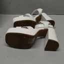 DREAM PAIRS Women's Platform Chunky Heels Square Open Toe Ankle Strap High Heeled Sandals Y2K Shoes for Party Brunch (9.5, White)