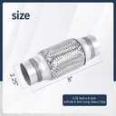 2PCS Exhaust Flex Pipe Stainless Steel Braid 2.25"Inch x 6"Inch w/Ends 8"Inch Long Heavy Duty