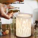 Ceramic Essential Oil Burner Aromatherapy, 3-in-1 Candle Wax Melt Warmer, Fragrance Melter White for Home Office Bedroom Aromatherapy Gift Decor, Flygrass