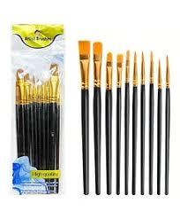 6Pcs/Pack Artist Paint Brushes Set Flat and Round Tip for Acrylic Watercolor Oil Canvas Hobby Craft Fabric
