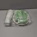 175Pcs Gingham Party Supplies for 25 Guests Scalloped Plates and Napkins set Green and White Paper Plates Disposable Plaid Cocktail Napkin Checkered Dinner Party Set Cutlery for Baby Shower Wedding