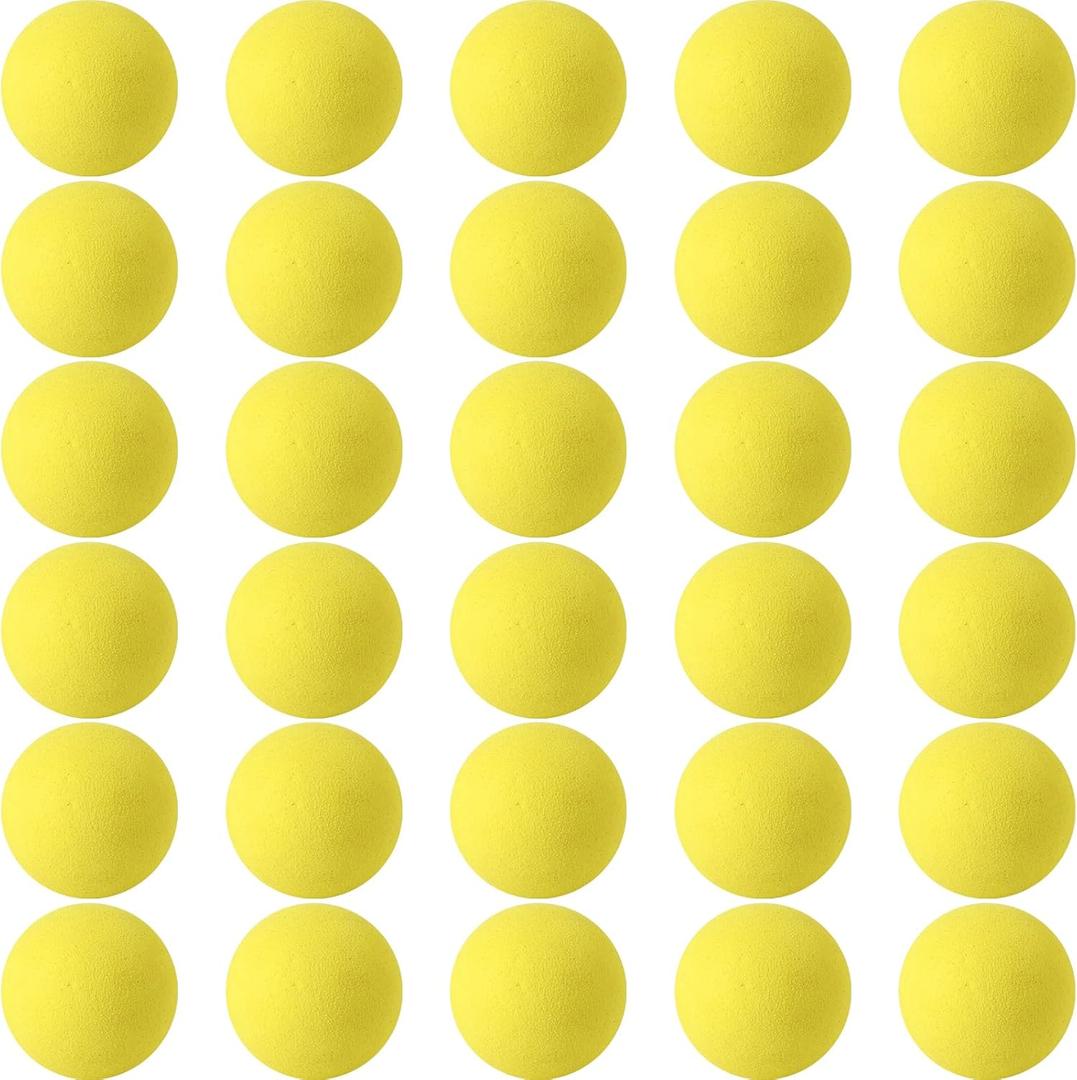 Mini Soft Foam Balls Assorted Play Balls Lightweight for Crafts, Birthday Party Favors and Gifts (1.57", yellow)