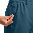 G Gradual Men's Golf Shorts with 5 Pockets 9" Light Weight Stretch Quick Dry Casual Dress Work Shorts for Men (Blue, L)