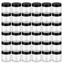 Loretoy 36 Pack 2 OZ Plastic Jars with Lids, BPA Free, Reusable, Refillable Transparent Cosmetic Containers for Bath Salts, Cosmetics, Powders, Beauty Product and Small Accessories (Black)