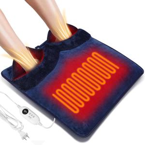 Electric Foot Warmer with Dual Heating Elements & Full Surround; Foot Warmers for feet with Fast Heating & Auto Shut Off; 9 Heat Settings & Machine Washable; Portable for Office, Home (Navy)