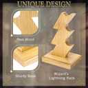 Wooden Magic Wizard Wand Stand Display 3 Tiered Handcrafted Wood Holders for Witch Wands & Pens, Natural