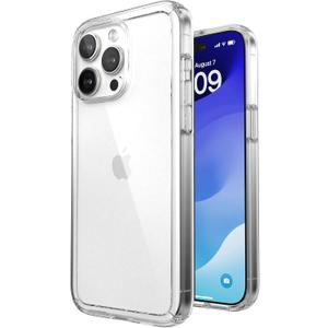 Speck Clear iPhone 15 Pro Max Case - Slim, Drop Protection - Scratch Resistant, Anti-Yellowing, 6.7 Inch Phone Case - GemShell Clear