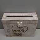 Eximious India Wedding Card Box with Card Slit and Lock 12"X10"X4.5"- Gift Wishing Well Card Box for Weddings, Receptions, Birthdays, Graduations, Baby Showers, Honeymoon Funds HRT (WHITE)