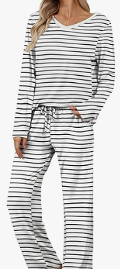 Ekouaer 2 Pack Womens Pajama Sets Long Sleeve Pjs Lounge Set Soft Comfy Sleepwear Winter Loungewear. L