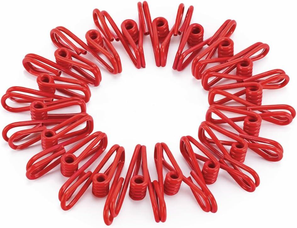 Mr. Pen- PVC-Coated Utility Clips, 2 Inch, 18 Pack, Red, PVC-Coated Steel Chip Bag Clips for Sealing Food, Paper Holder, Clothesline Clip for Laundry Hanging, Kitchen Bags, Clothes Pins